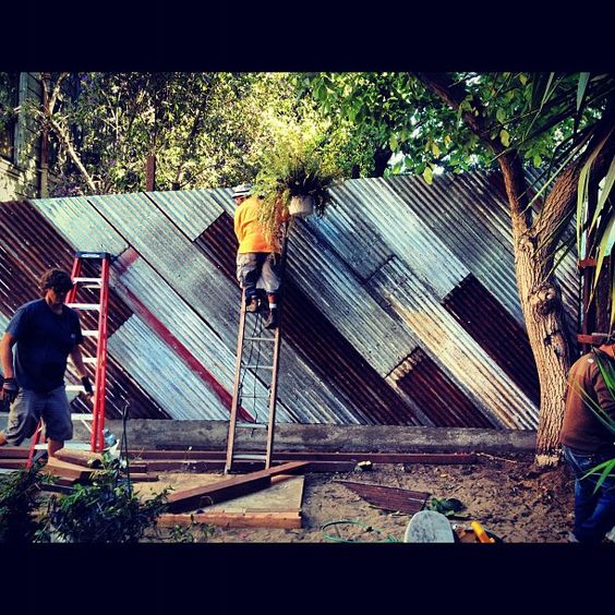 Corrugated Fence With Patina