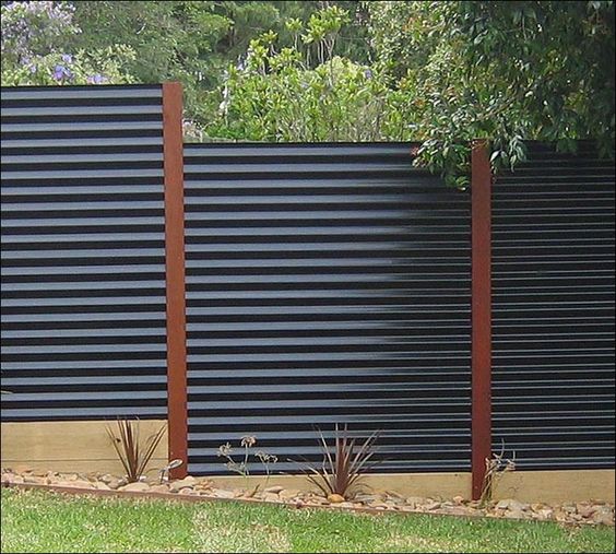 Modern Corrugated Metal Fence
