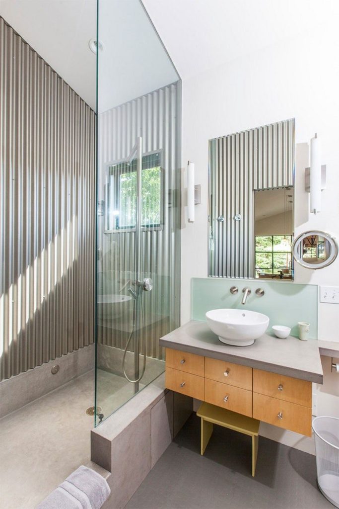 Corrugated Metal Bathroom Design