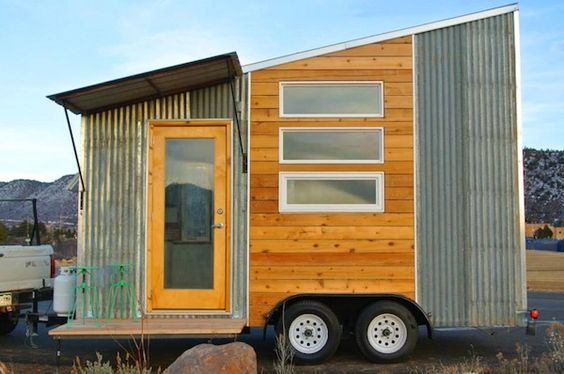 Tiny house trailer - corrugated metal