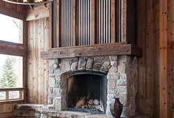 Corrugated Metal Fireplace Indoors